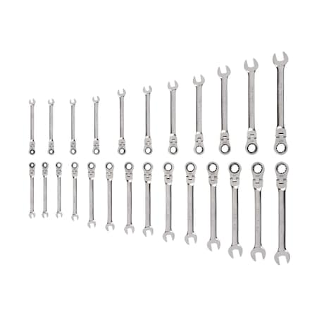 Tekton Flex Head 12-Point Ratcheting Combination Wrench Set, 25-Piece (1/4-3/4 in., 6-19 mm) WRC95004